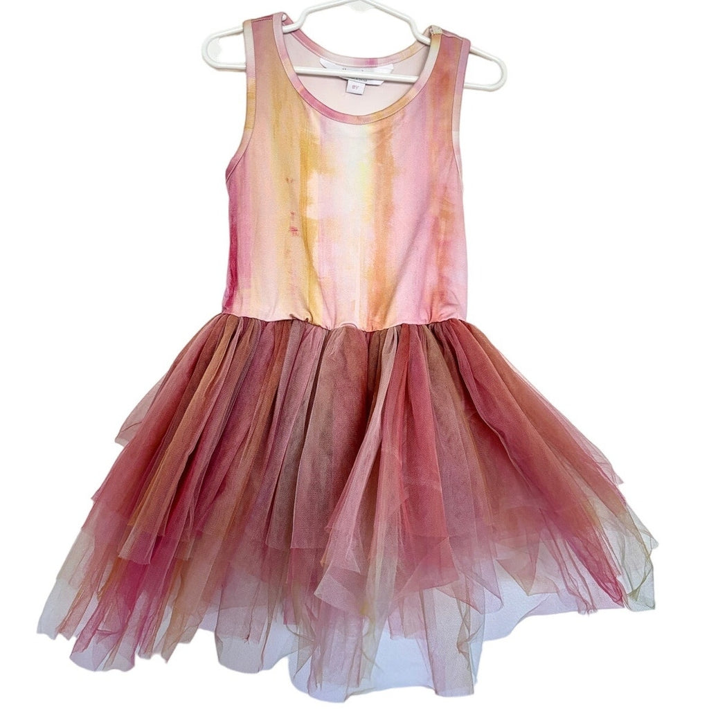 ILOVEPLUM Bae Watercolor Tutu Dress - Poppy Orange - Size 8