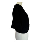 Six Fifty V Neck Half Sleeve Cotton Gauze Top - Black - Small