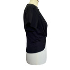 CINQ A SEPT Shiloh Twist Front Short Sleeve Tee - Black - Medium