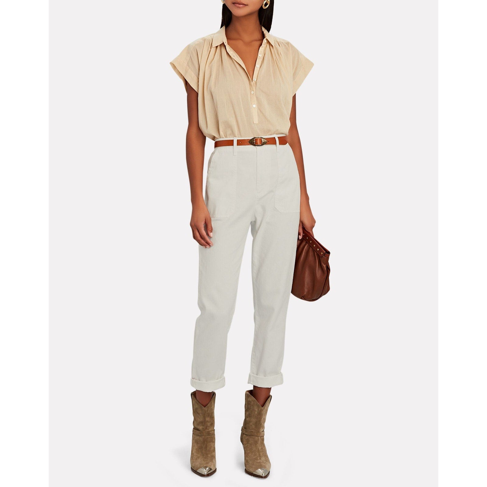 Xirena Tucker Cotton Twill Straight Leg Pants - White - Size XS