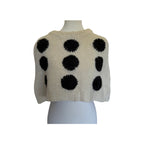FRANCES VALENTINE Emma Embroidered Flower Shrug - Cream and Black - Size Medium