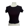 PERFECTWHITETEE Gabby Sweater Rib Short Sleeve Top