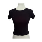 PERFECTWHITETEE Gabby Sweater Rib Short Sleeve Top