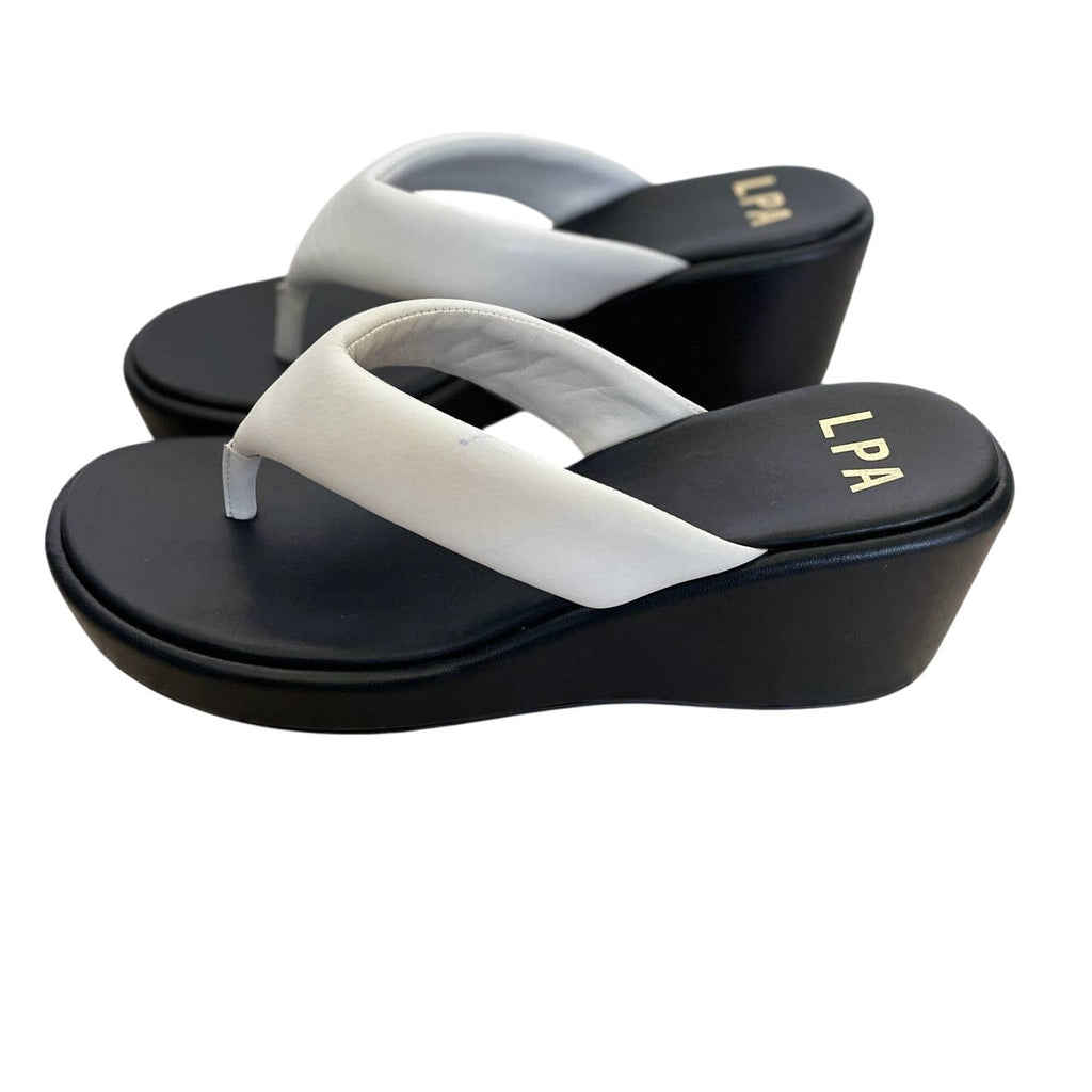 LPA Christina Platform Sandal - Black / White - Size 10