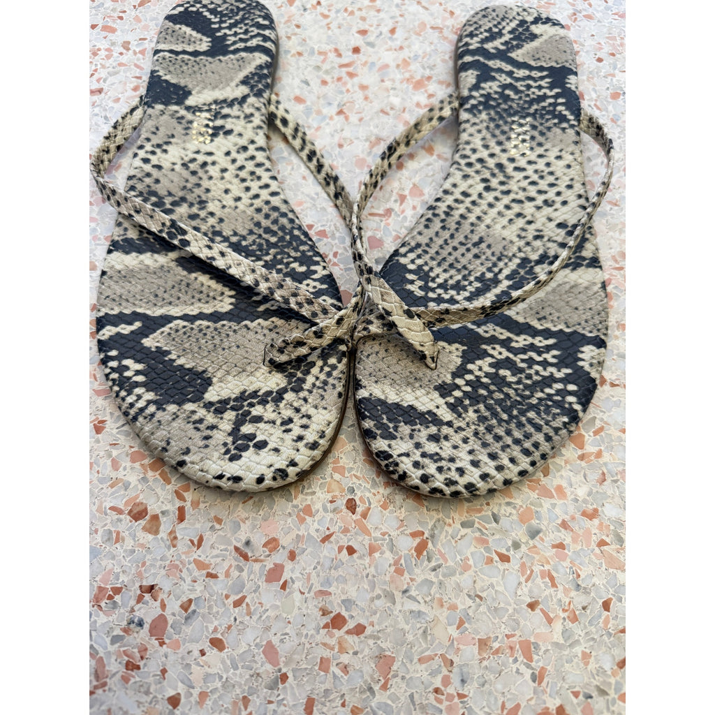Tkees Riley Vegan Leather Sandals - Snake Embossed - Size 39 US 8