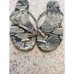Tkees Riley Vegan Leather Sandals - Snake Embossed - Size 39 US 8