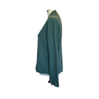 VINCE Ribbed Wool Cashmere Cardigan - Forest Green - Size Small