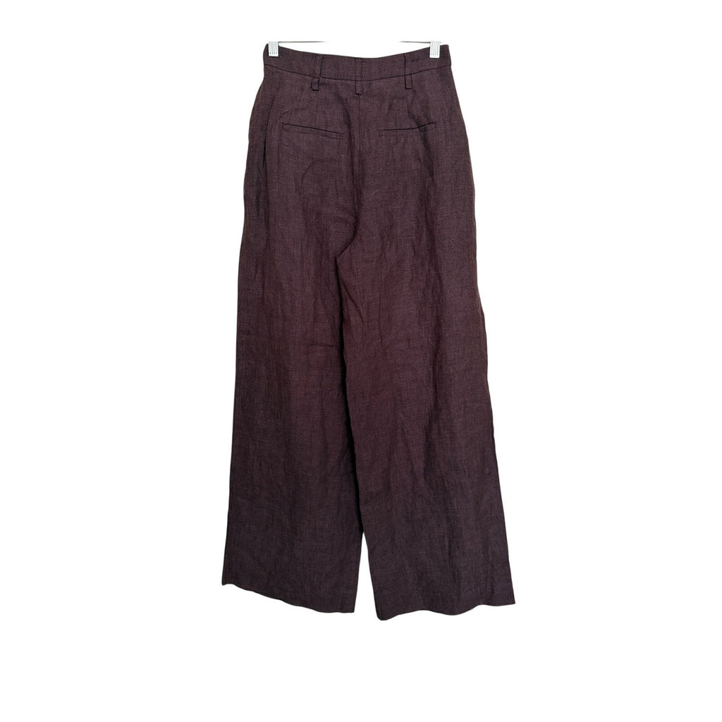 COUNTRY ROAD Organically Grown Linen Wide Leg Pant - Port Stripe - Size US 2 / AU 6