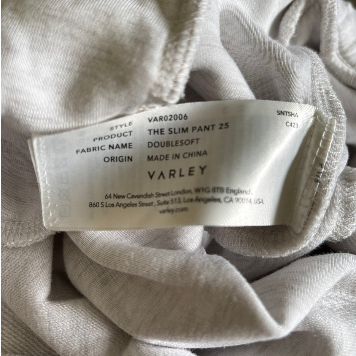 Varley The Slim Pant 25" - Ivory / Cream - Size Medium