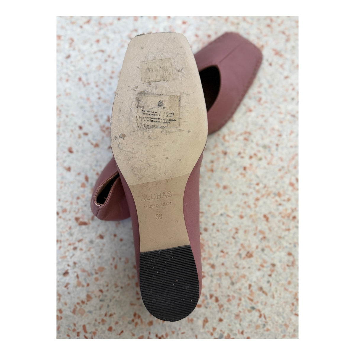 Alohas Sway Leather Flats - Pink - Size 39 US 8.5