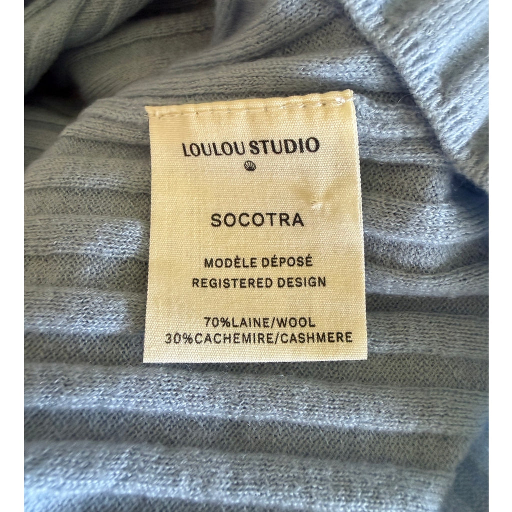 LOULOU Studio Socotra Wool Cashmere Polo - Light Blue - Small