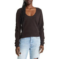 FRAME Scoop Neck Cashmere Sweater - Americano Brown - Size Extra Small