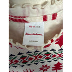HANNA ANDERSSON Dear Deer Holiday Print Rib Dress - Cream / Red - Size 5