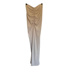 Meshki Roxie V Waistband Knit Maxi Skirt - Stone Beige - Size Extra Small