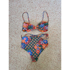 Agua Bendita Glenda and Lucille Reversible Tile Bikini Set - Multicolor -
