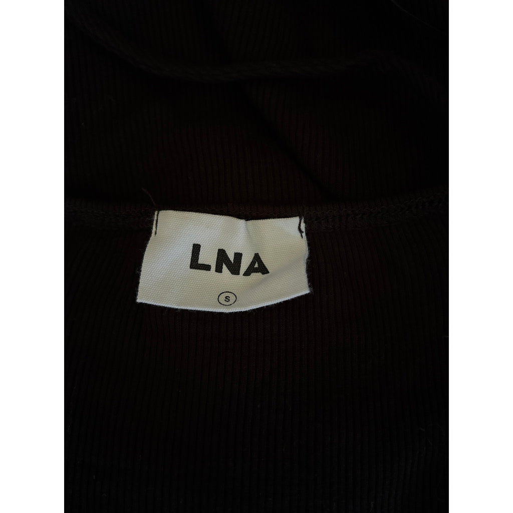 LNA Quinn Asymmetrical One Shoulder Top - Black - Size S
