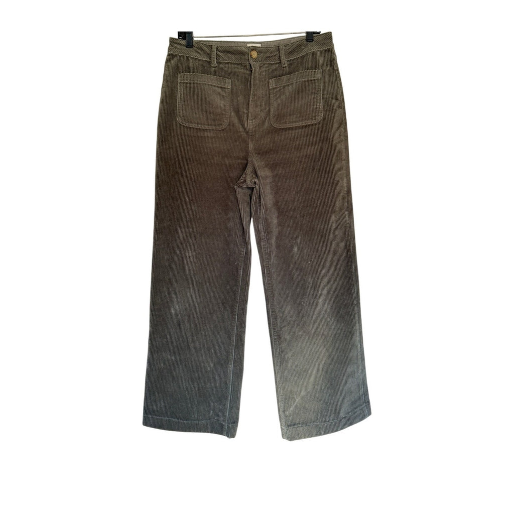 Ann Mashburn Corduroy Patch Pocket Crop Pant - Green - Size 30