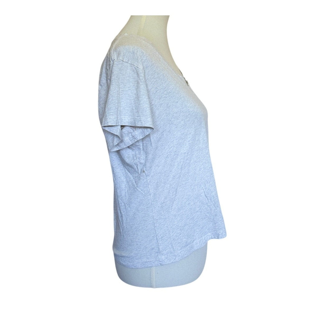 Perfectwhitetee Hendrix Cotton Boxy V Neck tee - Hethered Cream - Medium