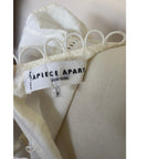 APIECE APART Ruffle 3/4 Sleeve Cotton Blouse - Cream - Size 2