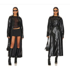 Amanda Uprichard Lansing Coat in Patent - Black Patent - XS