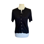 ME+EM Merino Cashmere Barely There Tee - Black - Size 4