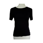 Z SUPPLY Second Skin Rib Knit Crew Neck Short Sleeve Tee - Black - Size Medium