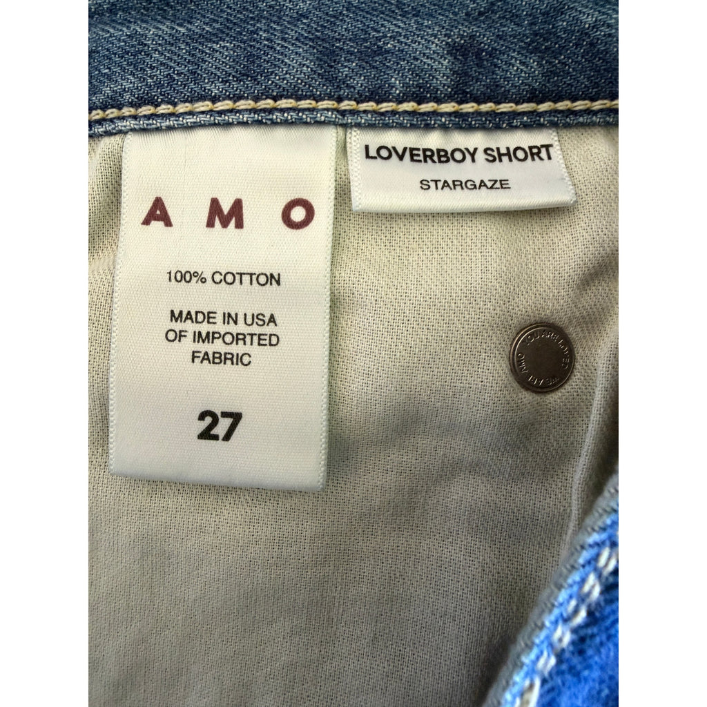 New AMO Loverboy 3.5" Denim Shorts - Stargaze Blue - Size 27