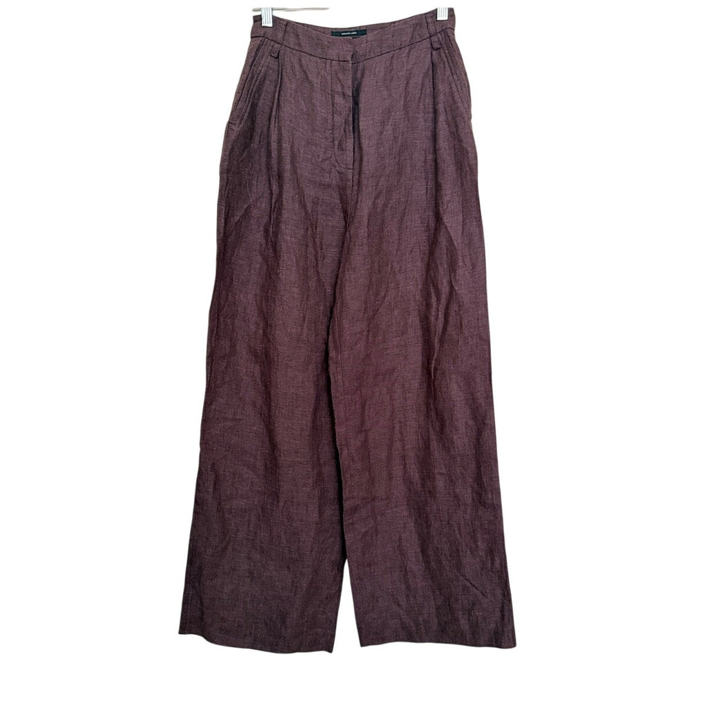 COUNTRY ROAD Organically Grown Linen Wide Leg Pant - Port Stripe - Size US 2 / AU 6