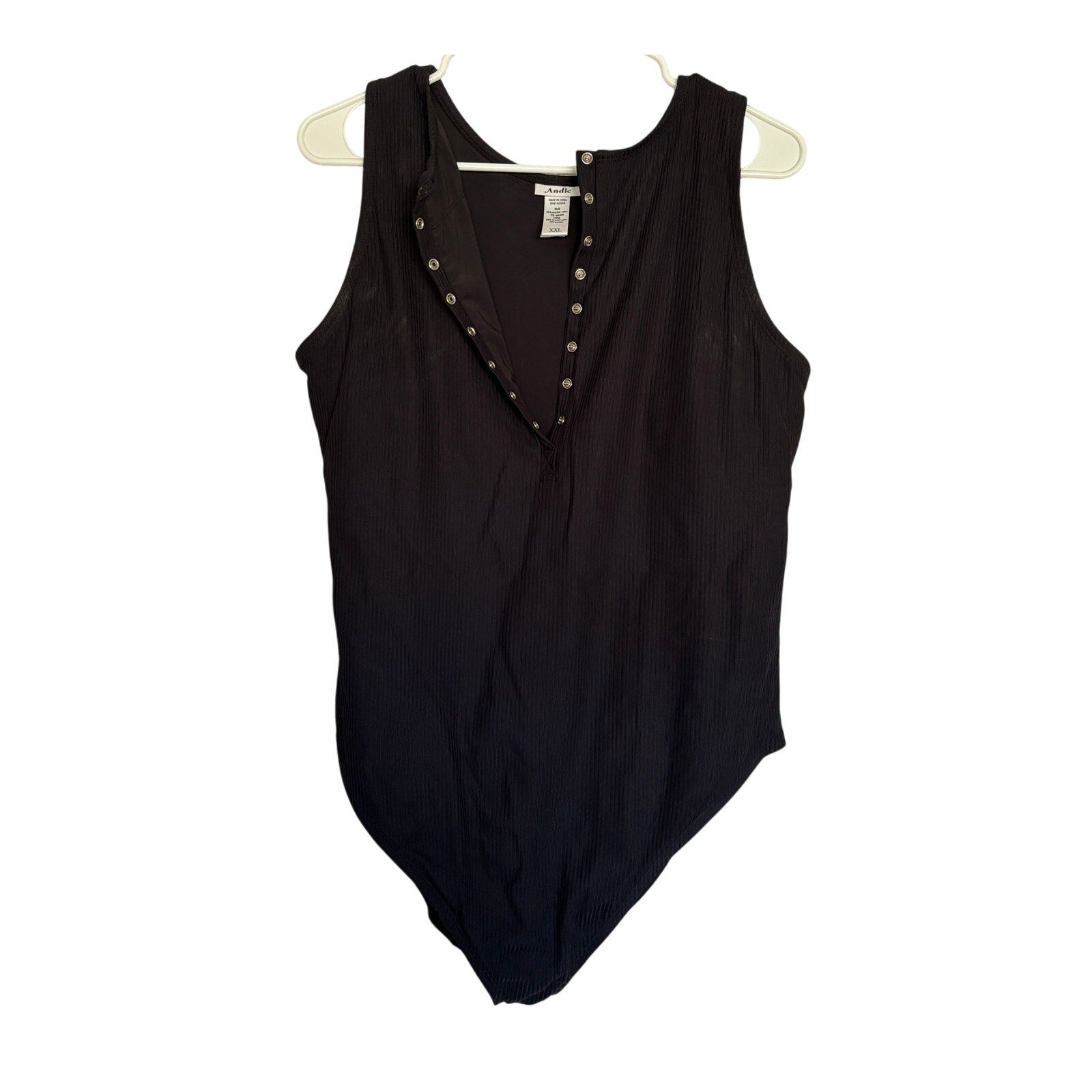 Andie The Malibu Ribbed One Piece Swimsuit - Black - Size XXL