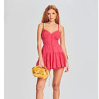 Charo Ruiz Ibiza Angy Cotton Mini Dress - Solid Fuchsia - Size Small