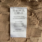 Minnie Rose Stone Washed Distressed Cotton Cable Knit Tank - Desert - Medium