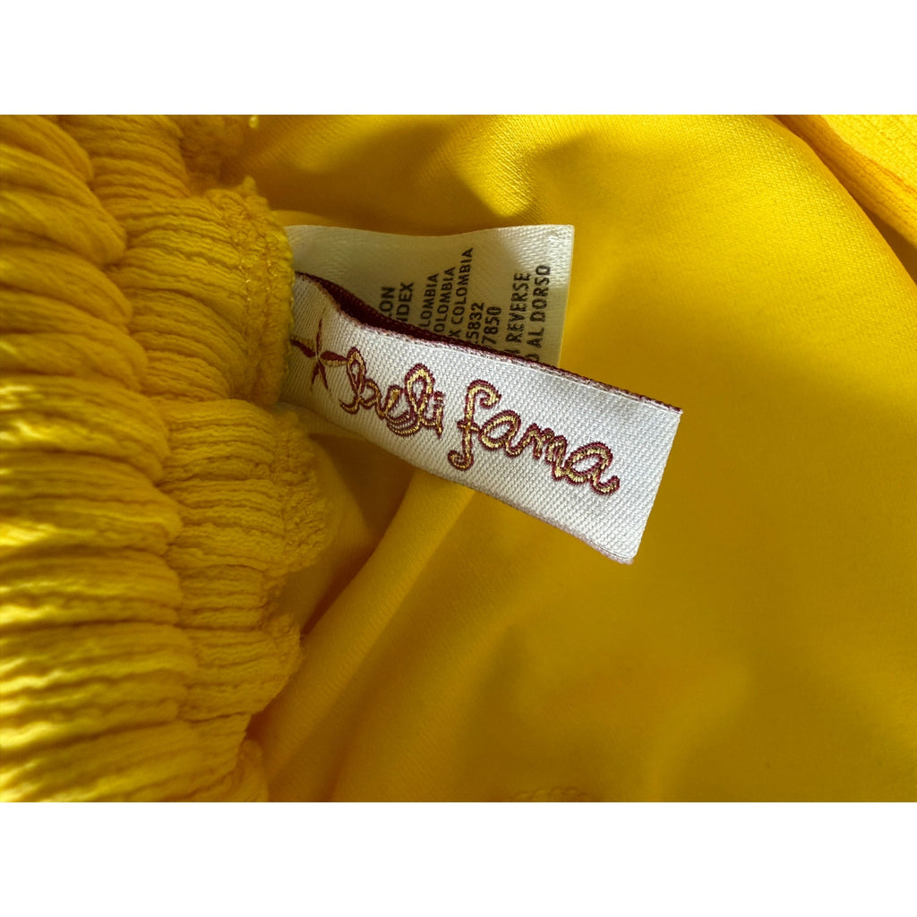 Luli Fama Playa Vibes Halter Bikini Top - Yellow - Size D Cup