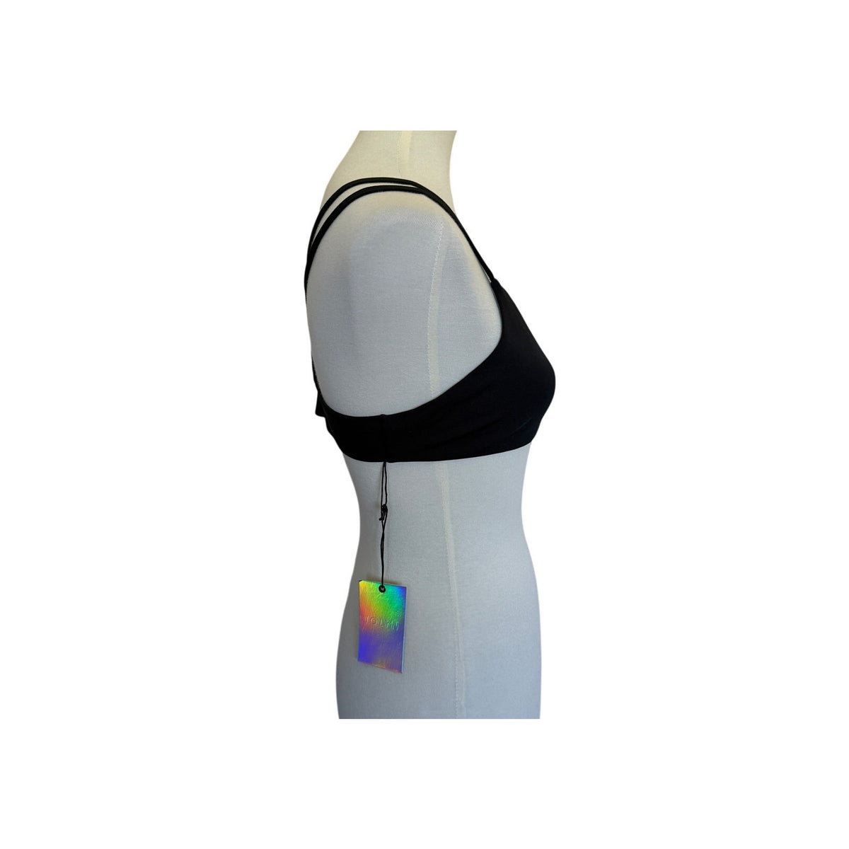 New JOLYN Fendrick Athletic Bikini Top - Black - Size Extra Large.