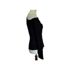 MARCELLA Sylvan Top European Ponte Asymmetric Neckline Top - Black - Size Medium