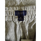 New J.CREW Slim Wide Leg Cotton Linen Pant - Striped Black / Cream - Size 4