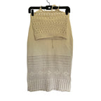 Reformation Carter Novelty Knit Skirt and Grayson Top Set - Cream - Size XS/S