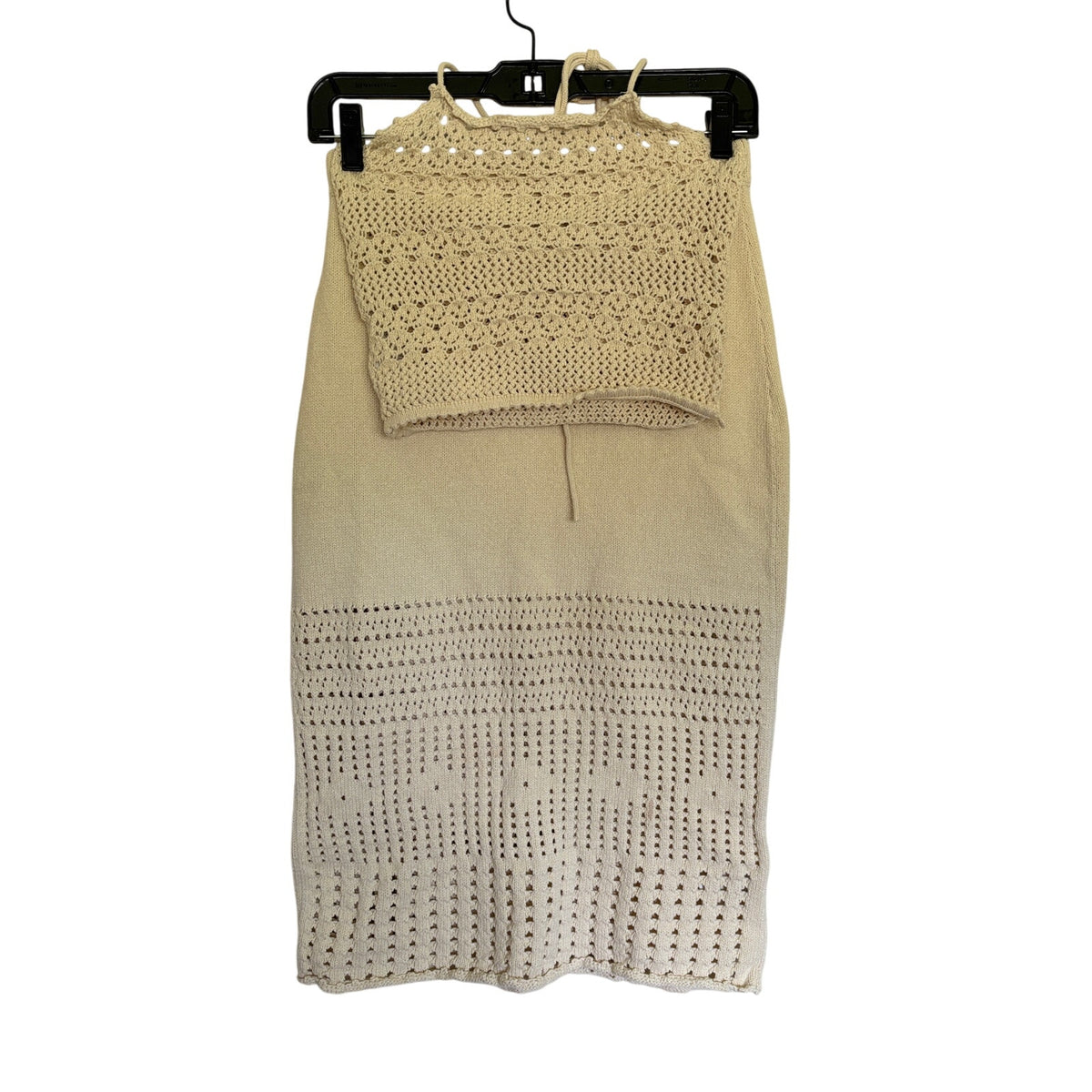 Reformation Carter Novelty Knit Skirt and Grayson Top Set - Cream - Size XS/S