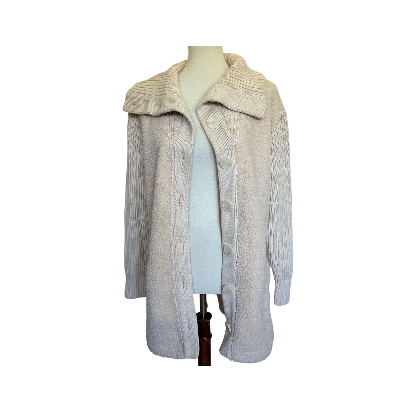 VARLEY Elliot Sherpa Button-Front Jacket - Cream - Size Extra Small