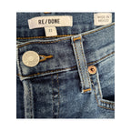 RE/Done 70s Stove Pipe High Rise Straight Leg Jeans - Dark Worn - 27