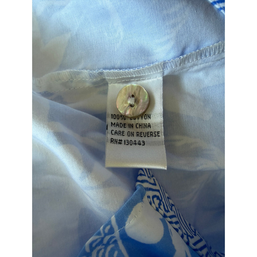Patty Kim Claudia Button Down Blouse - Blue/White - XL