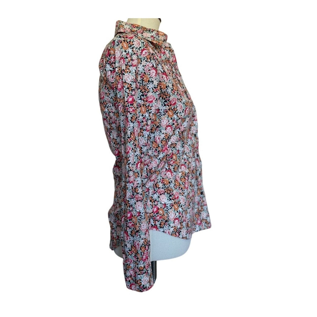 THE SHIRT by ROCHELLE BEHRENS - Pink /Orange Floral - Size XS
