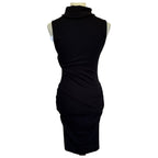Michael Stars Macy Mock Neck Ribbed Dress - Black- Ultra Rib - Medium