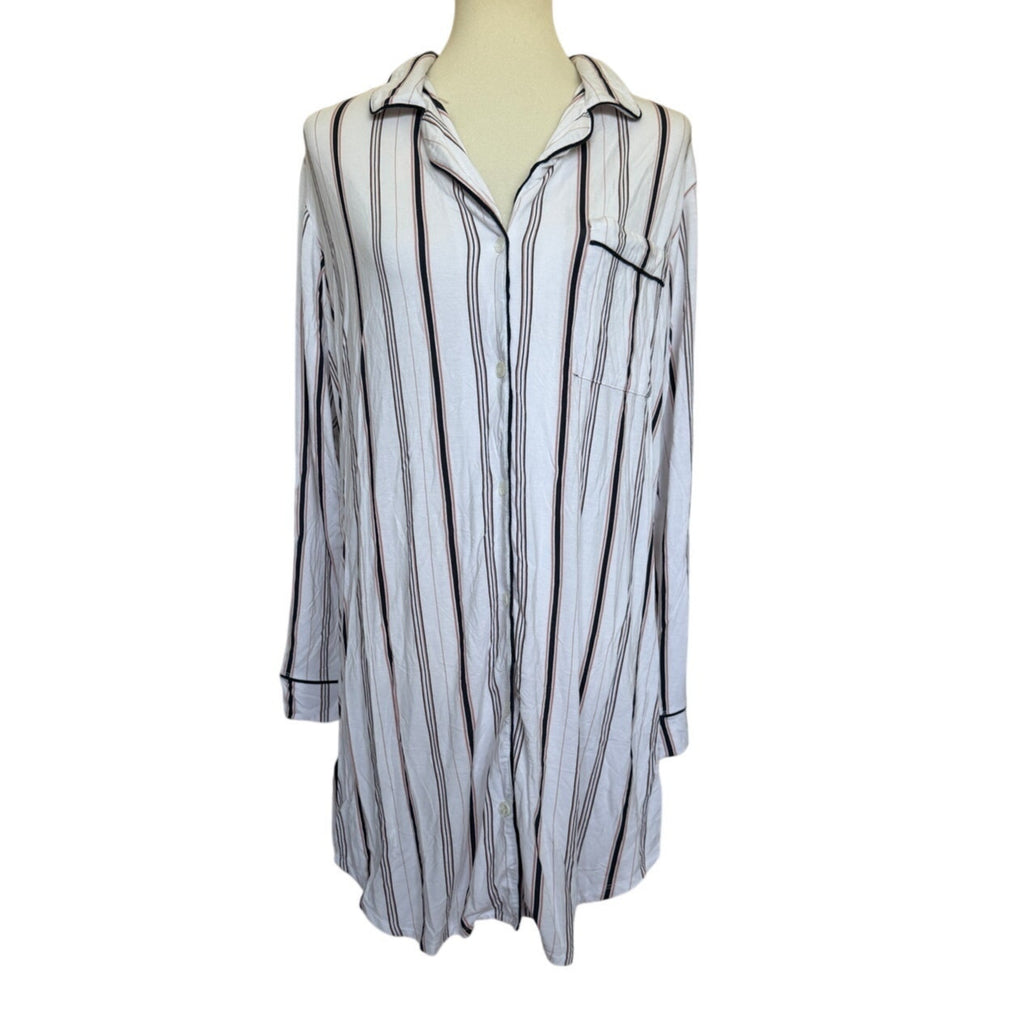 EBERJEY Modal Seep Shirt Dress - Striped - L