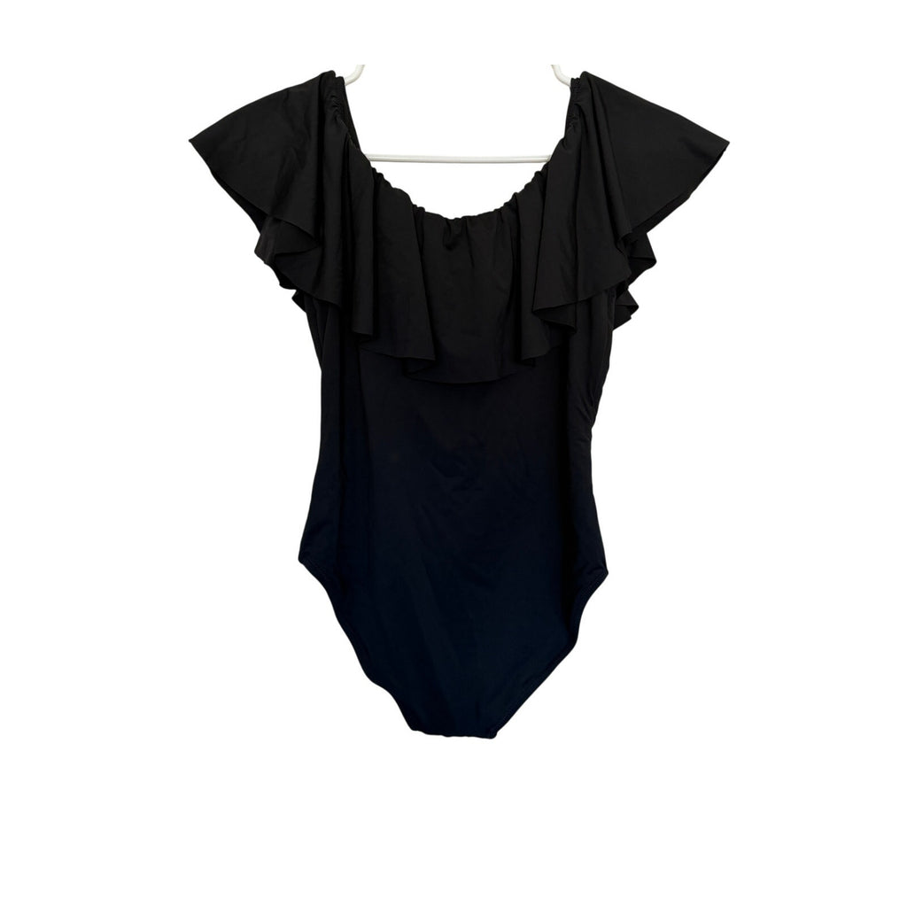 Stella Cove Floral One Piece Bathing Suit for Girls - Black Floral Mesh - Size 14Y