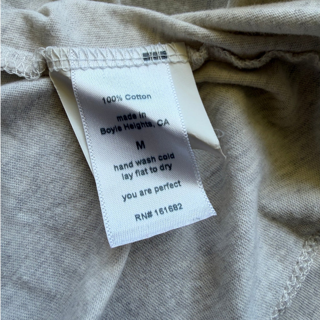Perfectwhitetee Hendrix Cotton Boxy V Neck tee - Hethered Cream - Medium