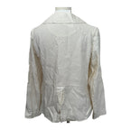 H+ HANNOH WESSEL Linen Silk Button Front Jacket - Off White - Size Medium