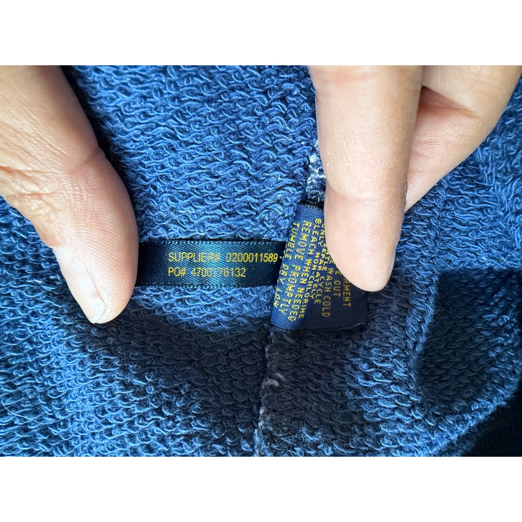 POLO RALPH LAUREN Terry Cotton Sweater - Blue Floral - Size Mediumc