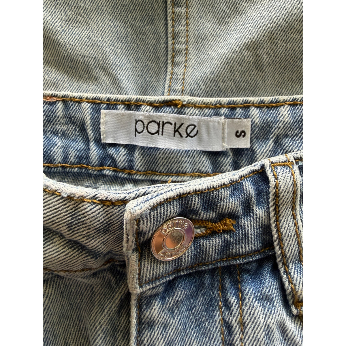 Parke Cutoff Denim Skirt - Blue - Size Small
