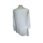 Tempo Paris Silk Flora Embroidered Tunic - White - Size Small