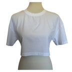 ALO Mesh Cropped Mirage Tee - White - Size Small
